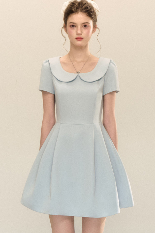 Short-Sleeved Doll Collar Puffy A-Line Dress