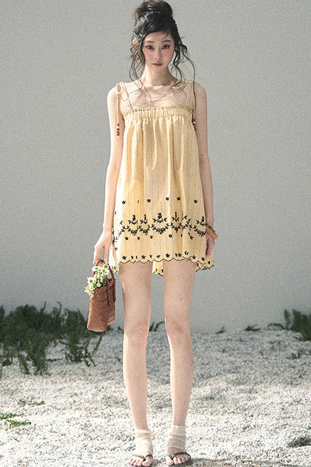 Double-Sided Wave Hem Dress