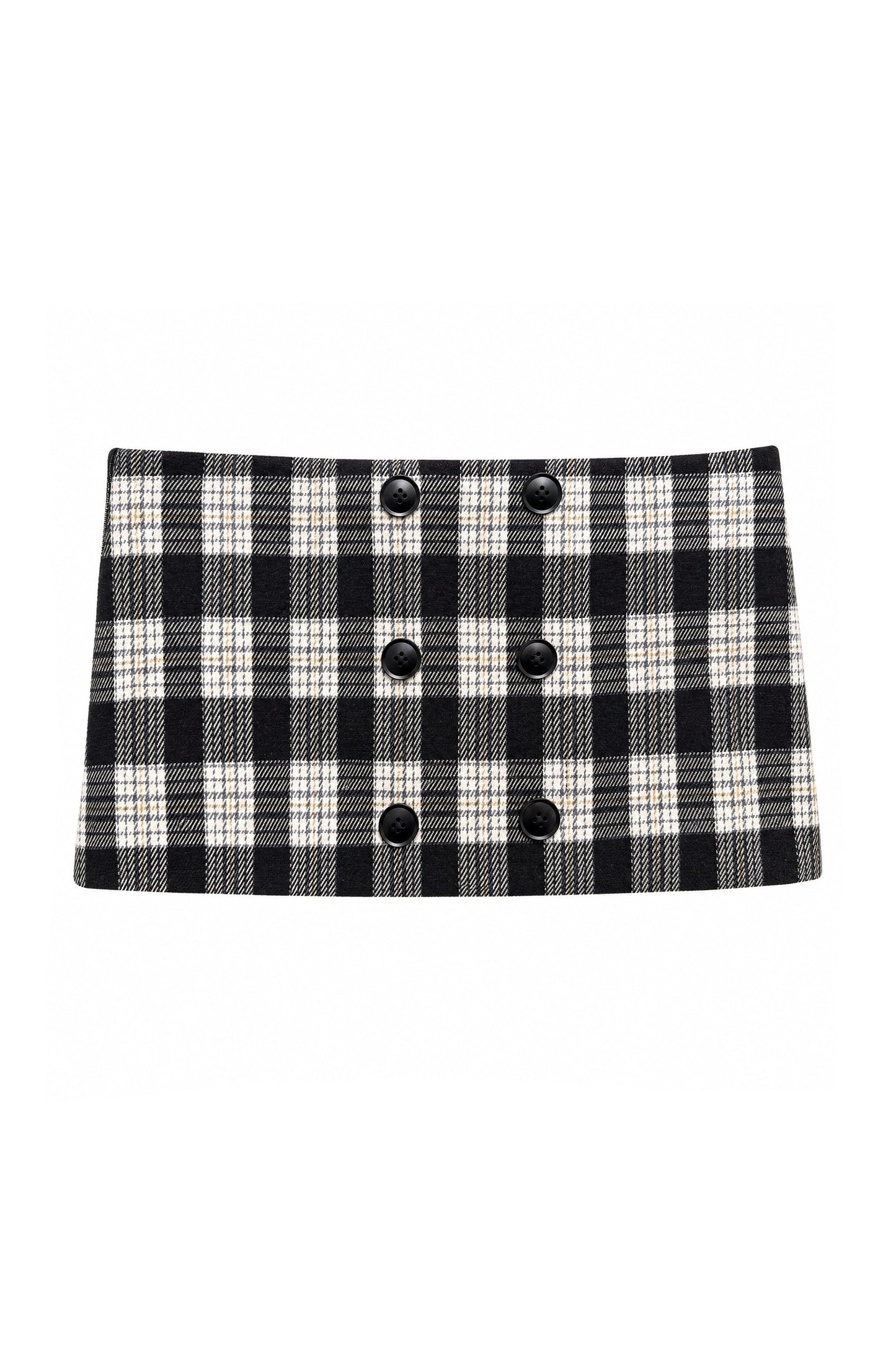 Double-Breasted Woolen Coat and Skirt Set-Up