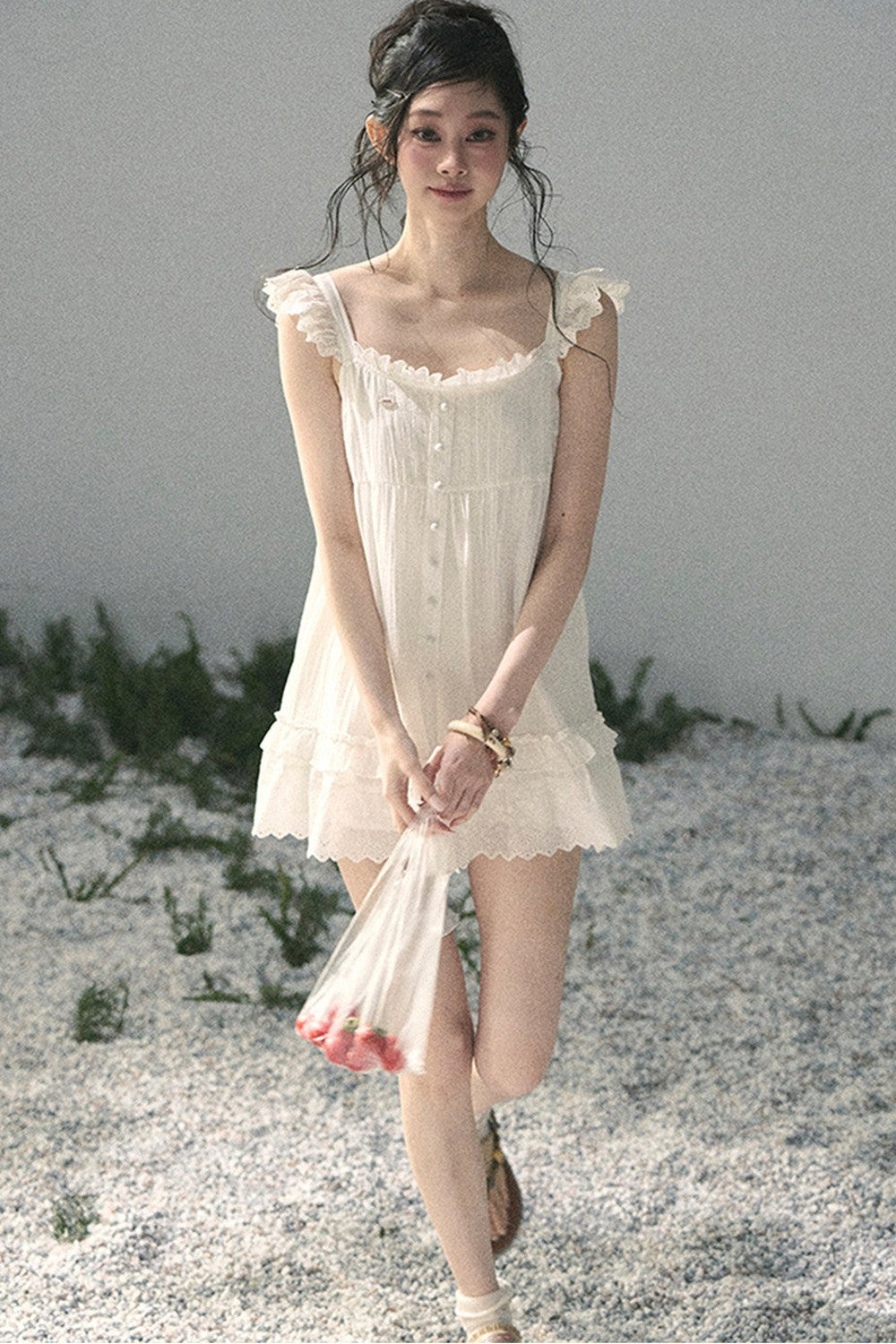 Lace Ruffled Babydoll Dress