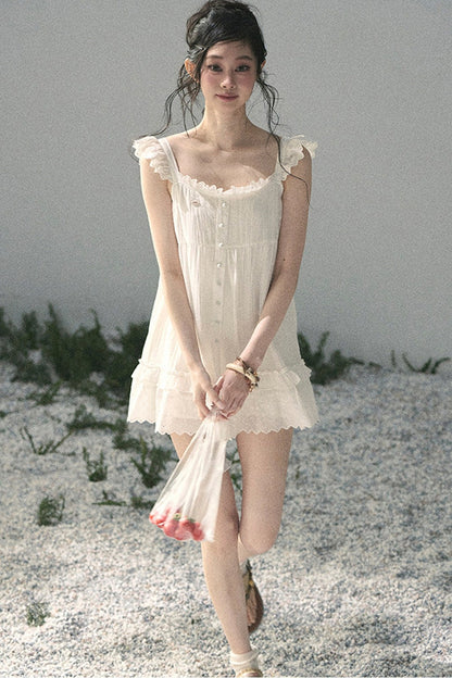 Lace Ruffled Babydoll Dress