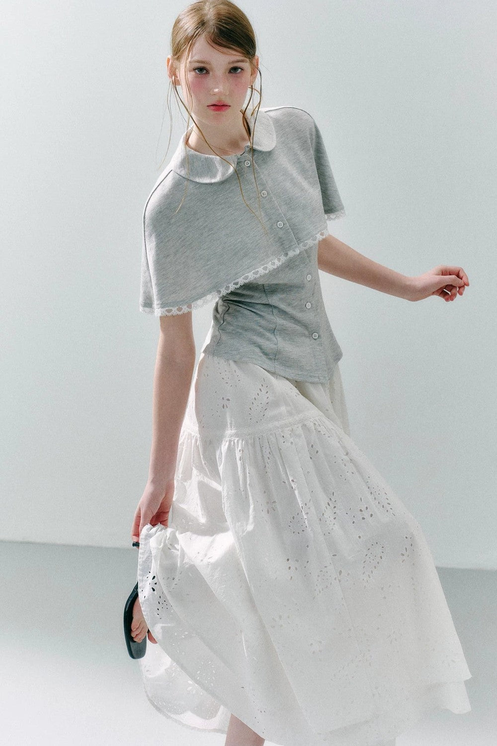 Cape Shirt and Skirt Set