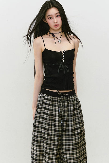 Lyocell Knit Ribbon Camisole