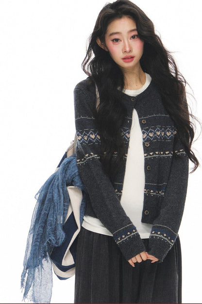 Fair Isle Wool Cardigan Set-Up