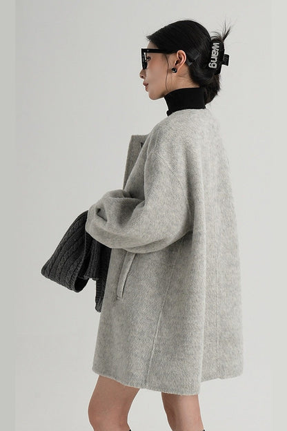 Scarf Collar Double-Sided Wool Coat