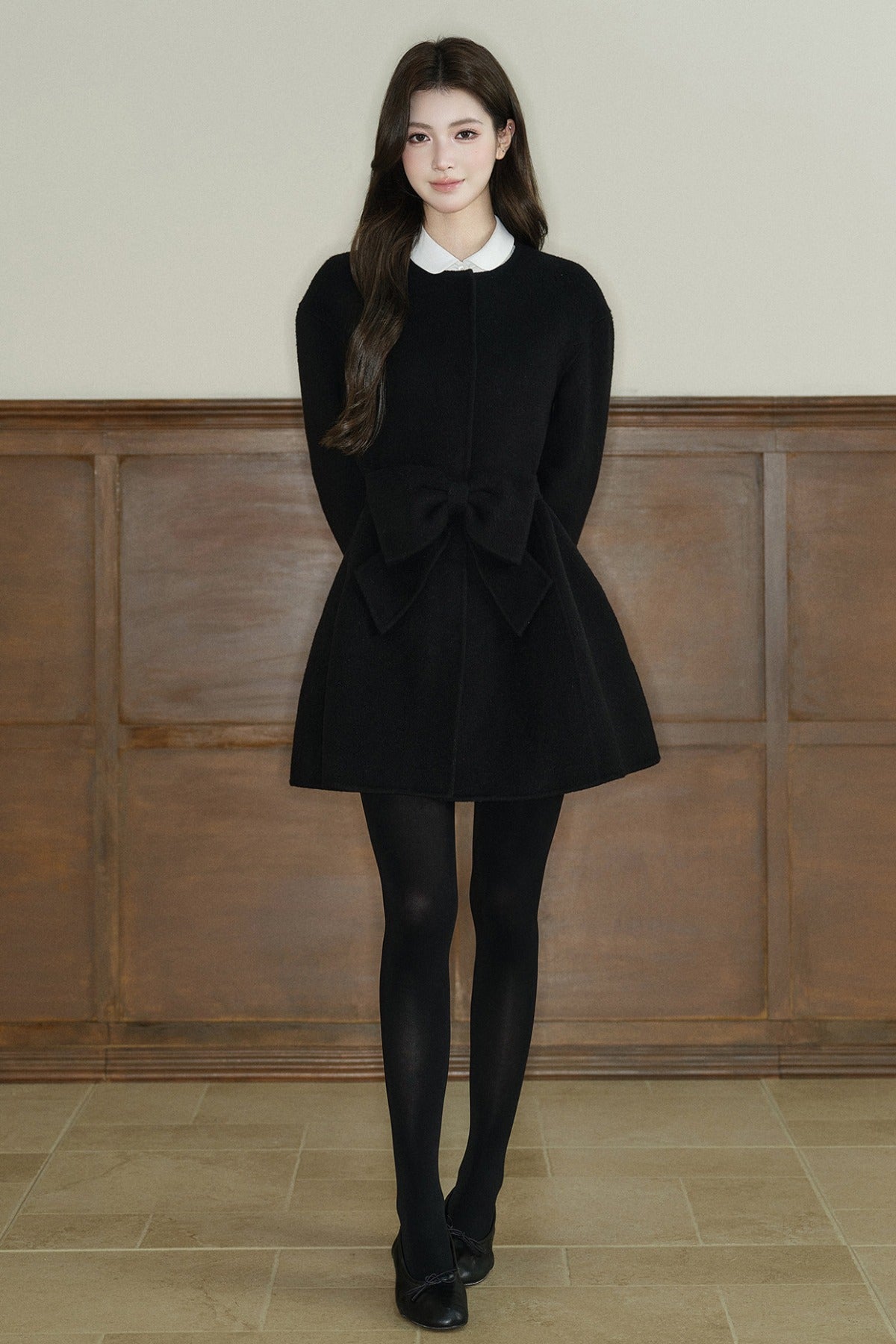 Bow Knot Woolen Jacket