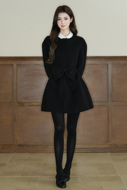 Bow Knot Woolen Jacket