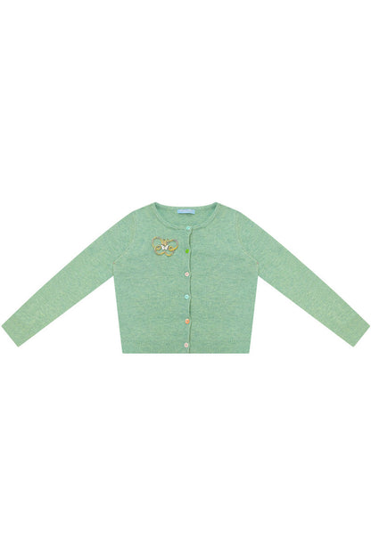 Butterfly Embroidered Knit Cardigan