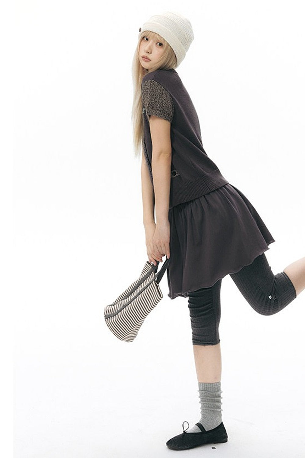 Hollow-out Short Sleeve Knit Cardigan