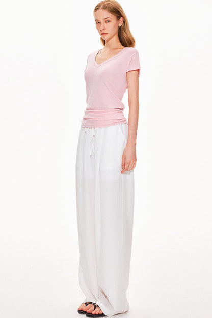 Tencel Wool V-Neck Top