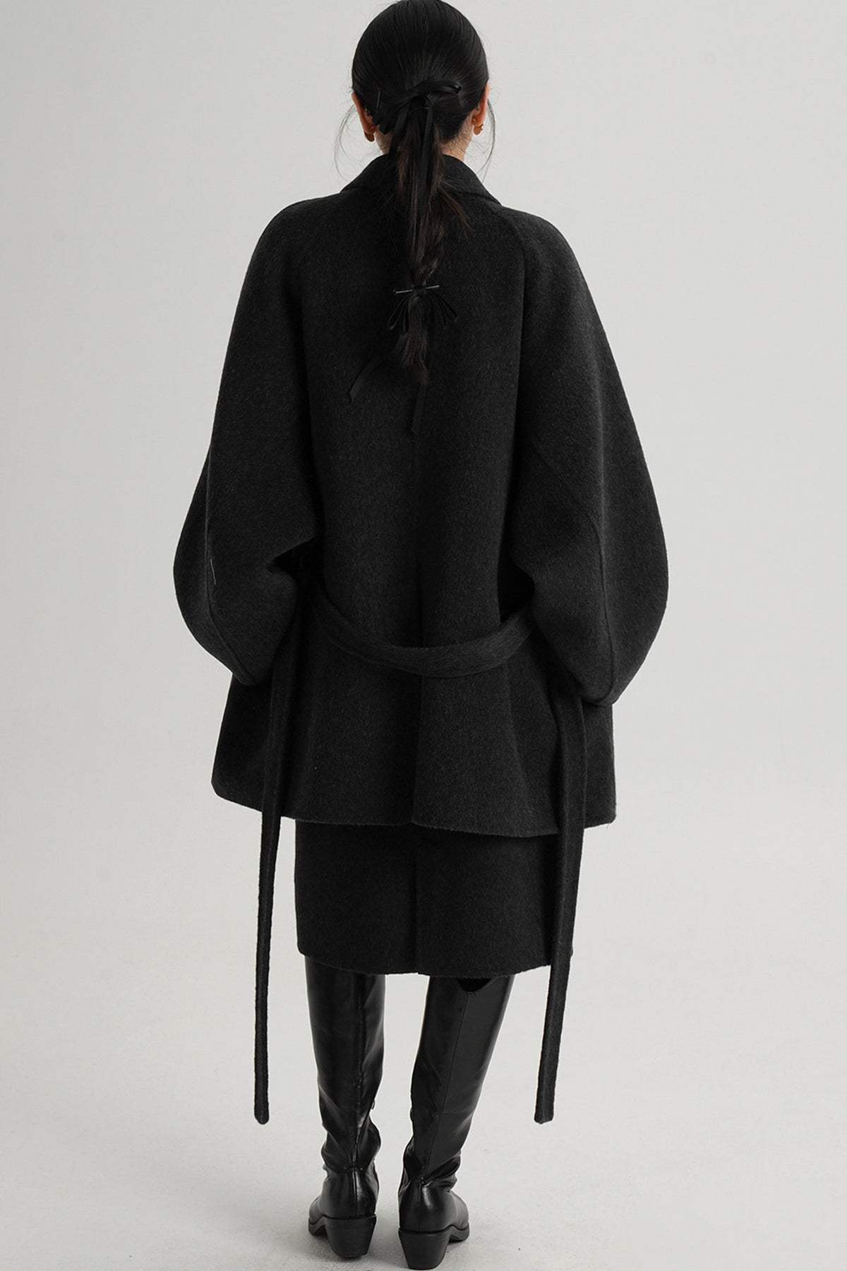 Mid-Length Armor Collar Wool Coat