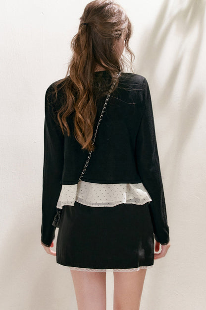 Sun-Protective Lace-Edged Knit Cardigan