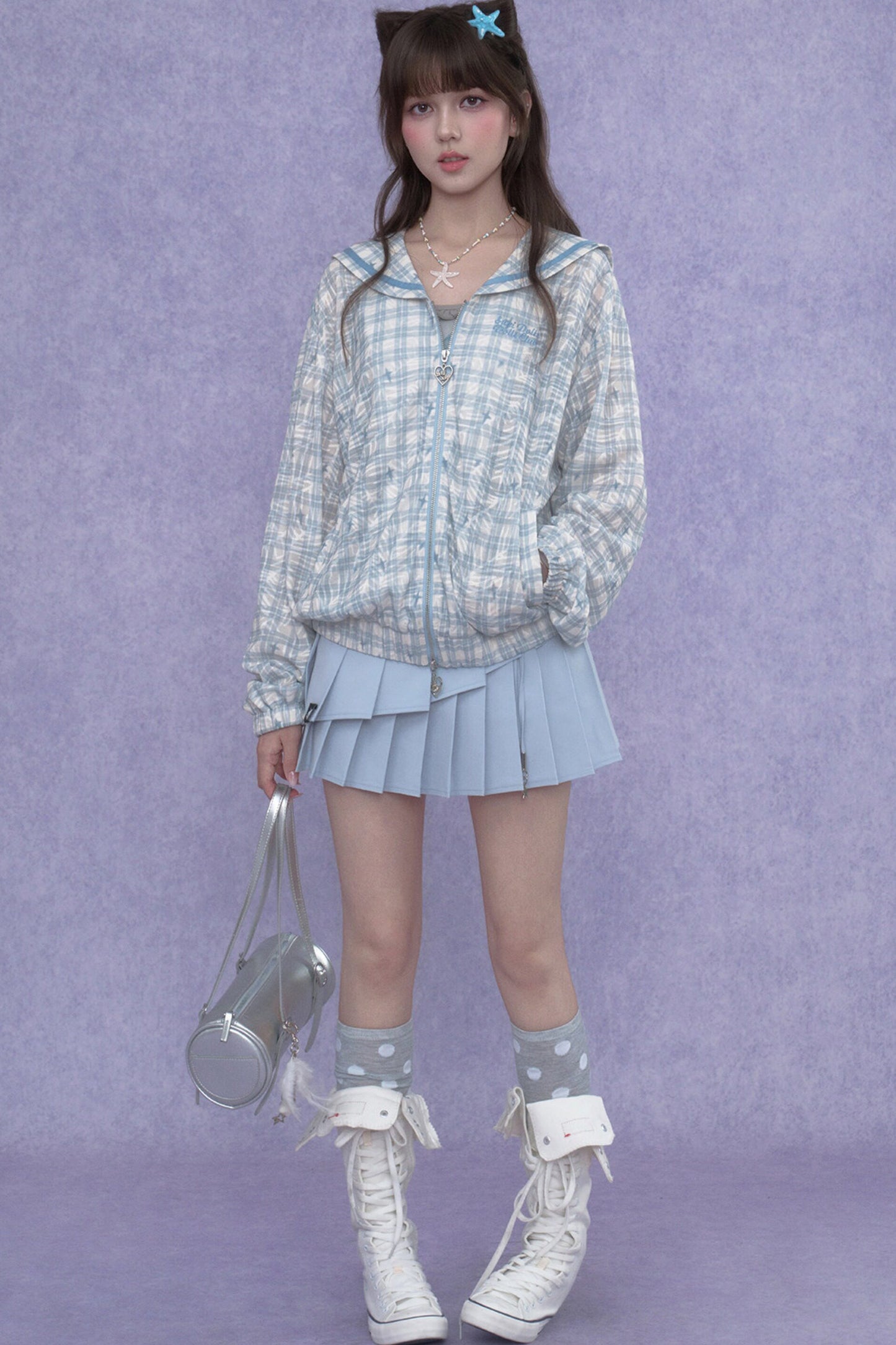 Two-Tone Pleated Skirt set-Up