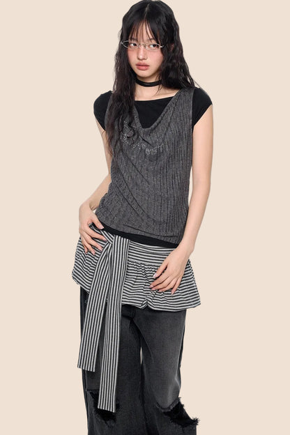 Vintage Scoop Neck Knit Top