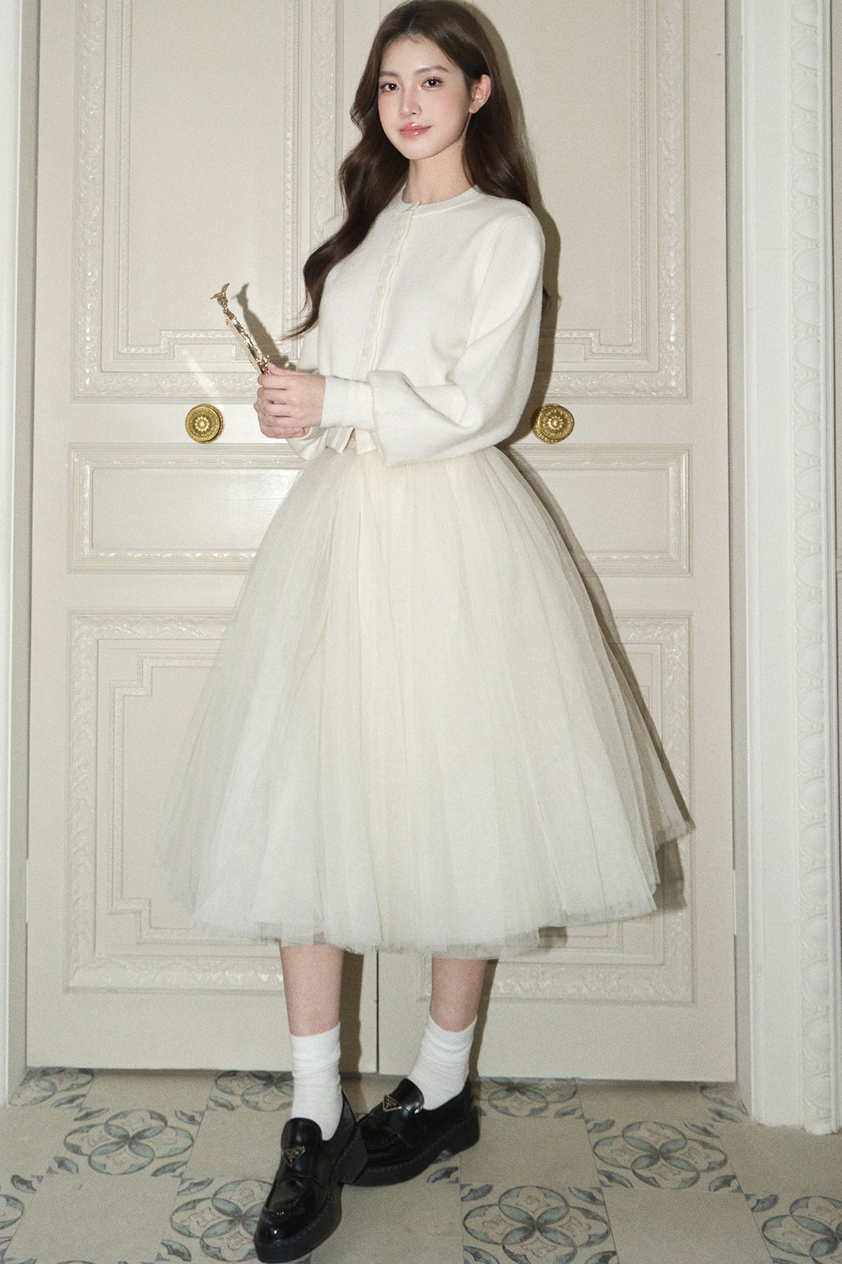 White Mesh Tutu Skirt