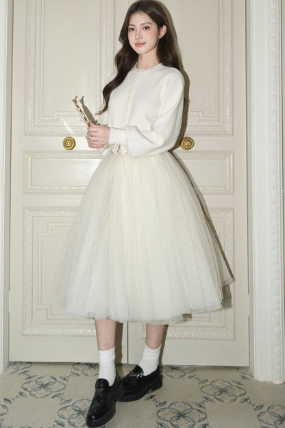 White Mesh Tutu Skirt