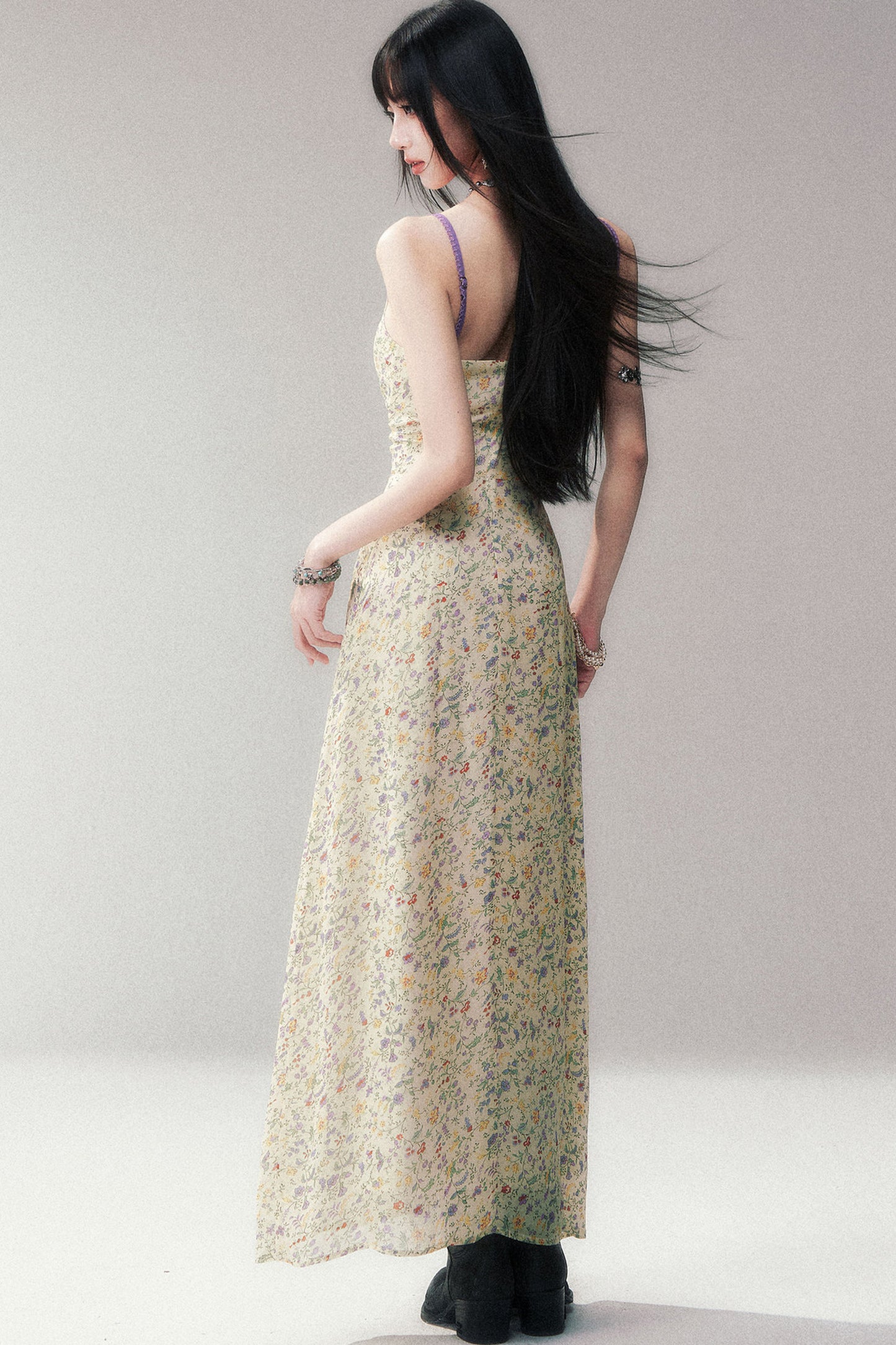 Rayon Spaghetti Strap Floral Dress