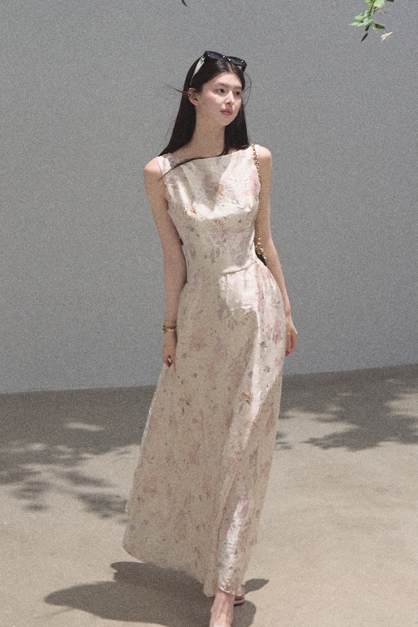 Pink Mist Linen Floral Dress