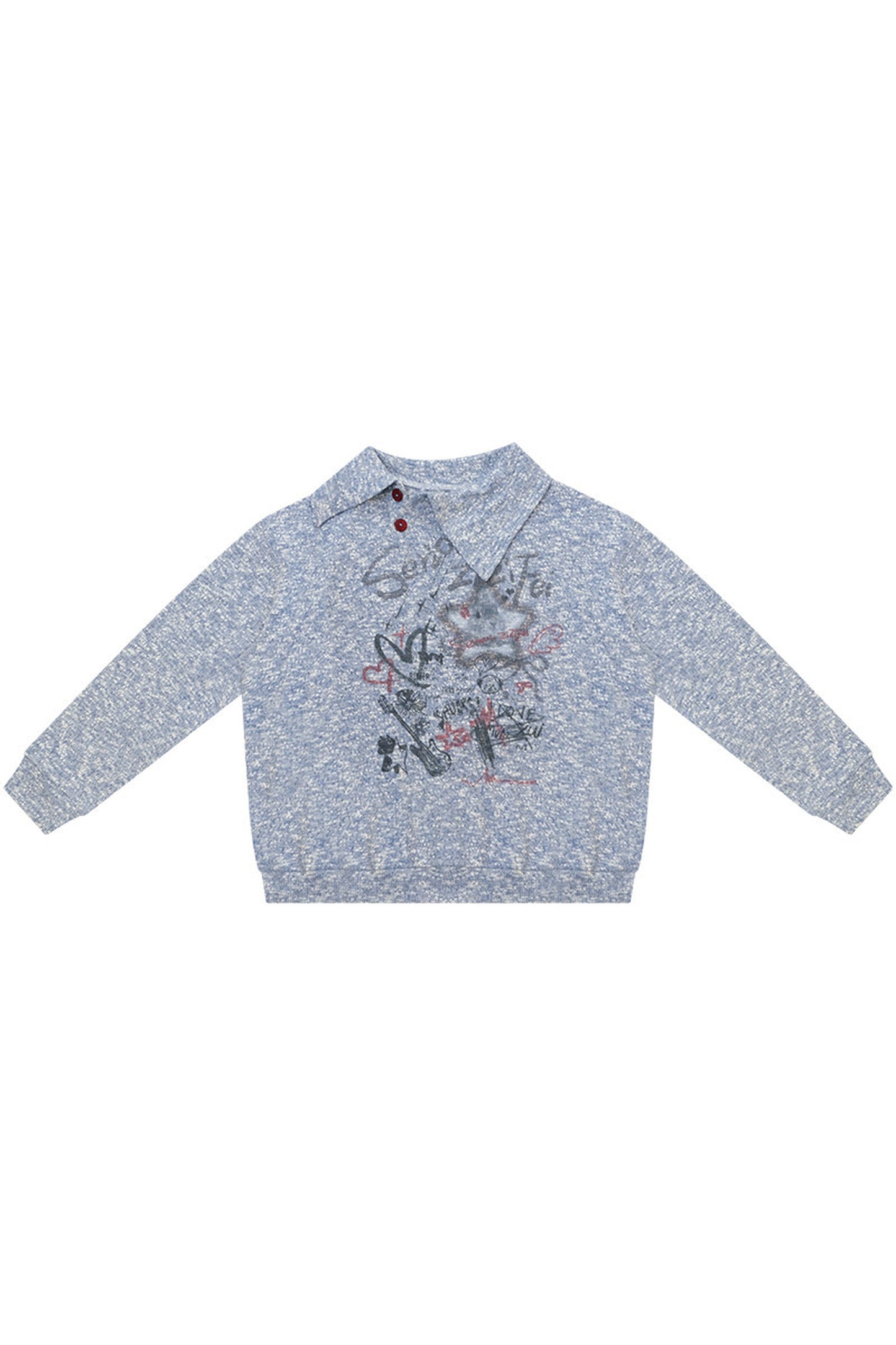 Star Mist Jacquard Slant Collar Sweatshirt