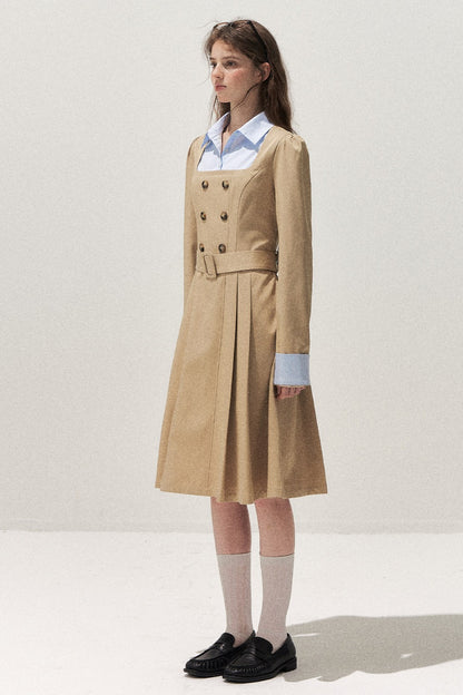 Retro Two-Piece Trench Dress