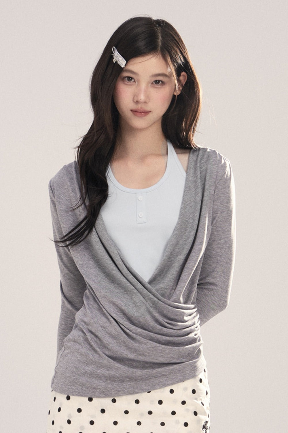 Layered-Look Long-Sleeve Top