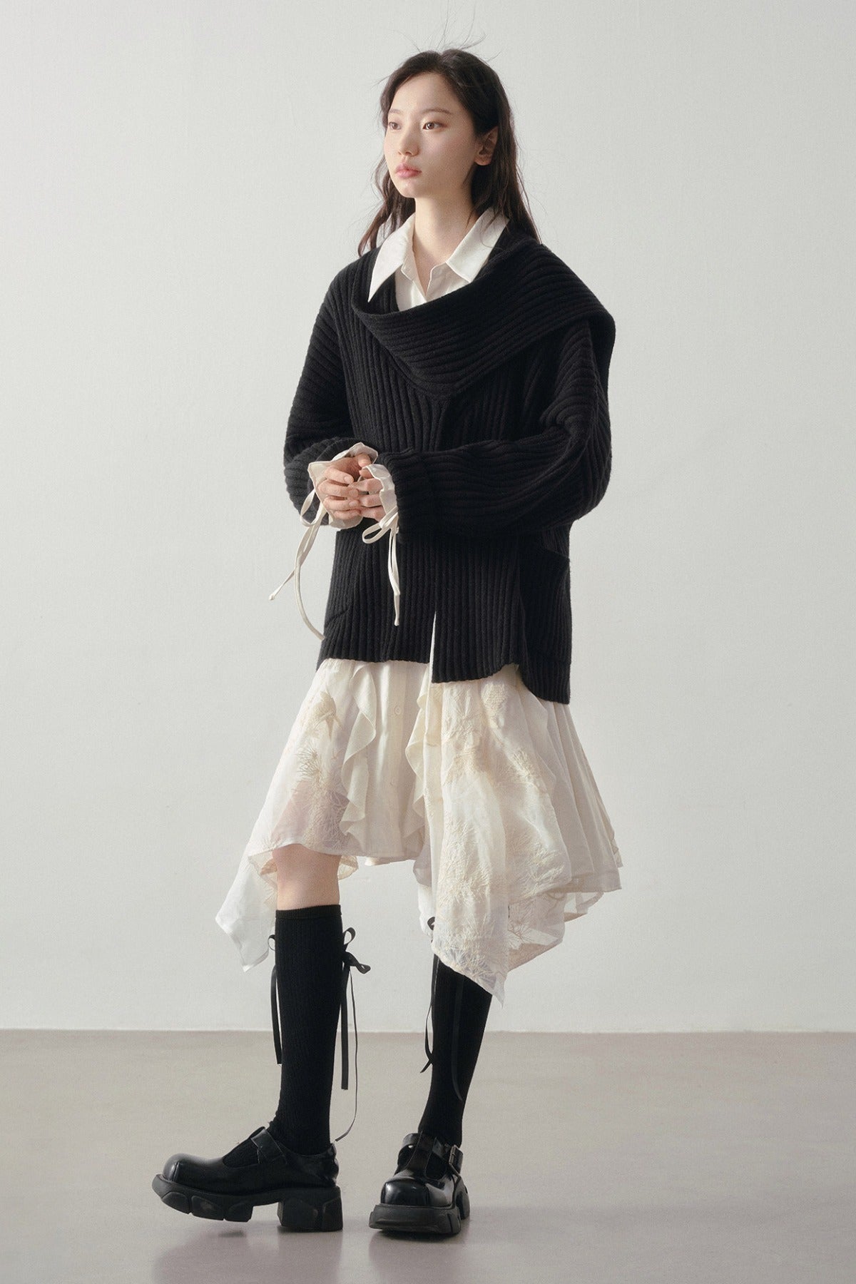 Loose Striped Knit Cardigan