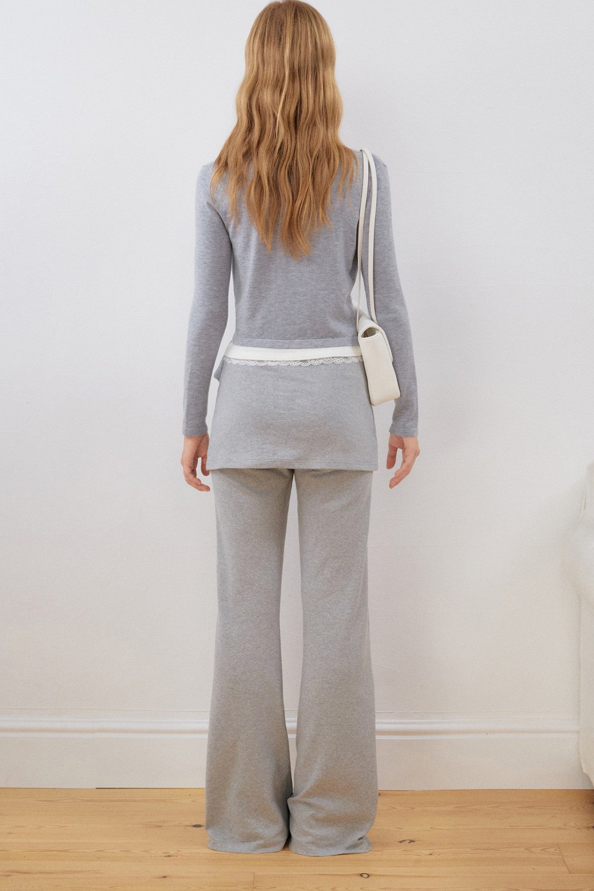 V-Neck Wrap Knit Top Set-Up