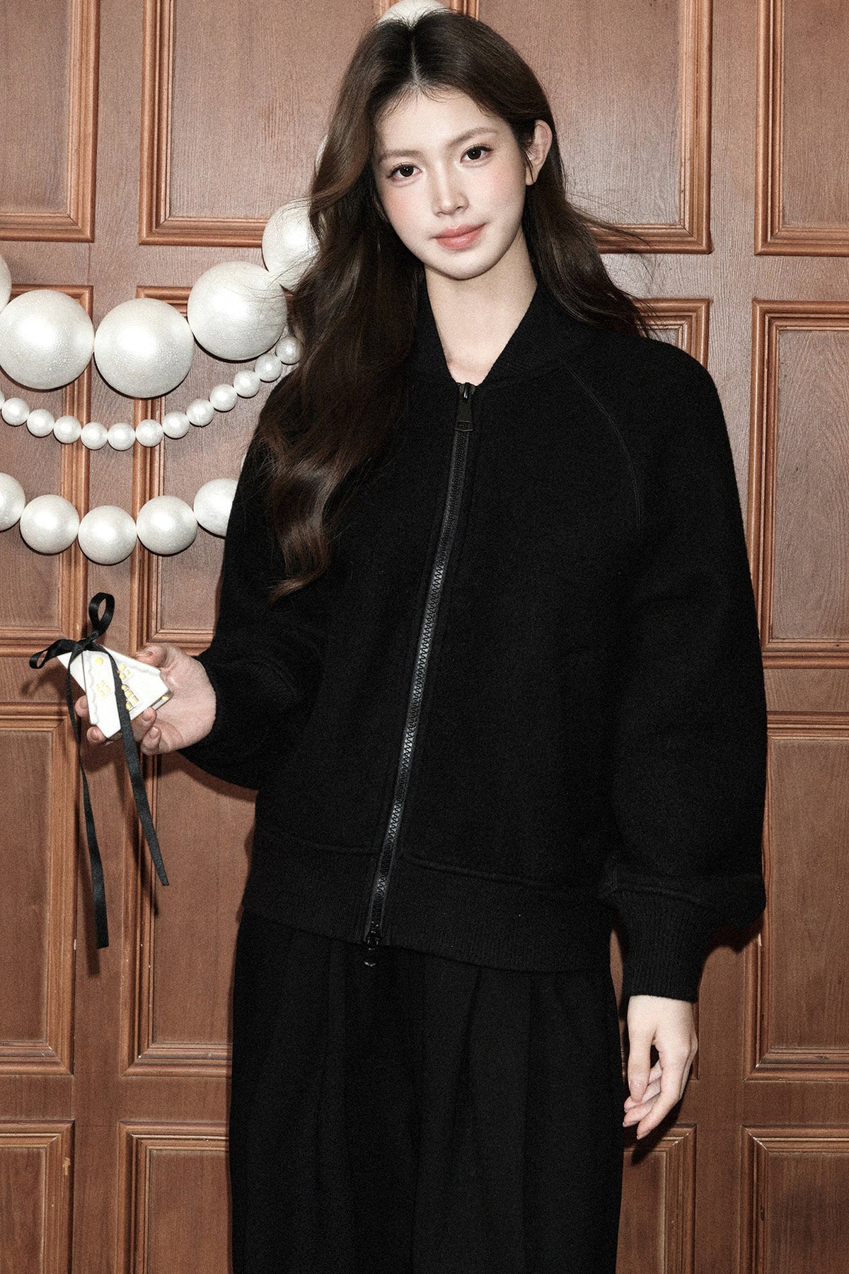 Loose Wool Blend Stand Collar Jacket