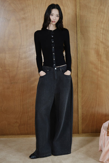 Pure Wool Button Knit Top