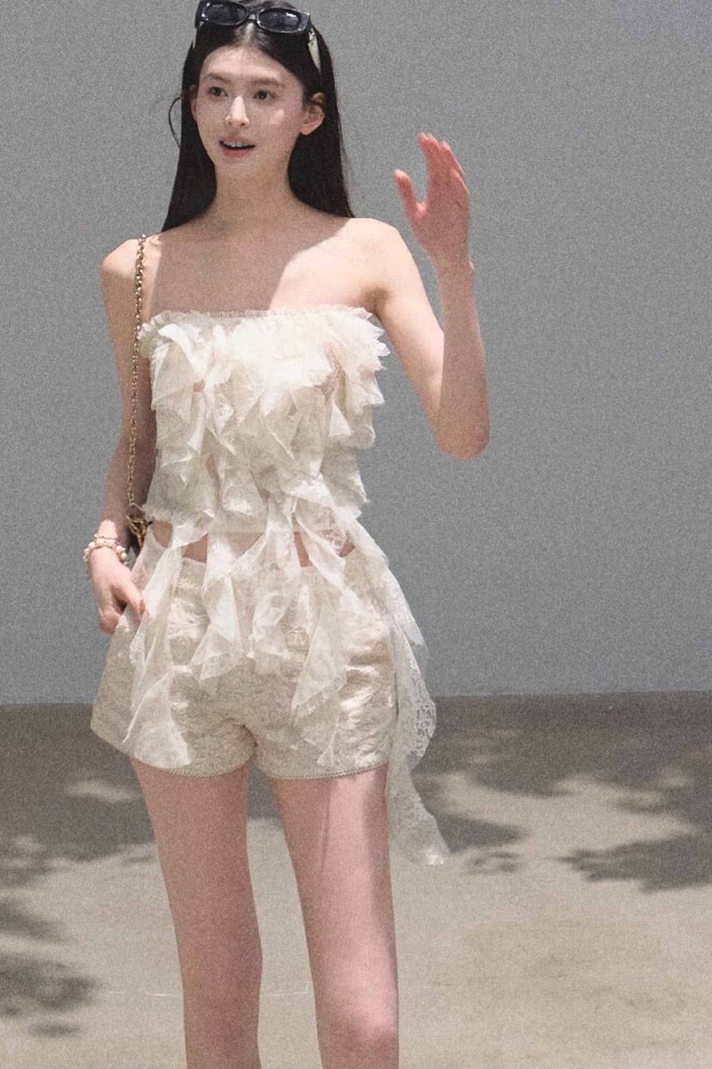 Slim-Fit High-Waisted Suit Shorts