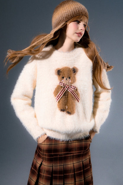 Mink Fur Bear Rabbit Knit Sweater
