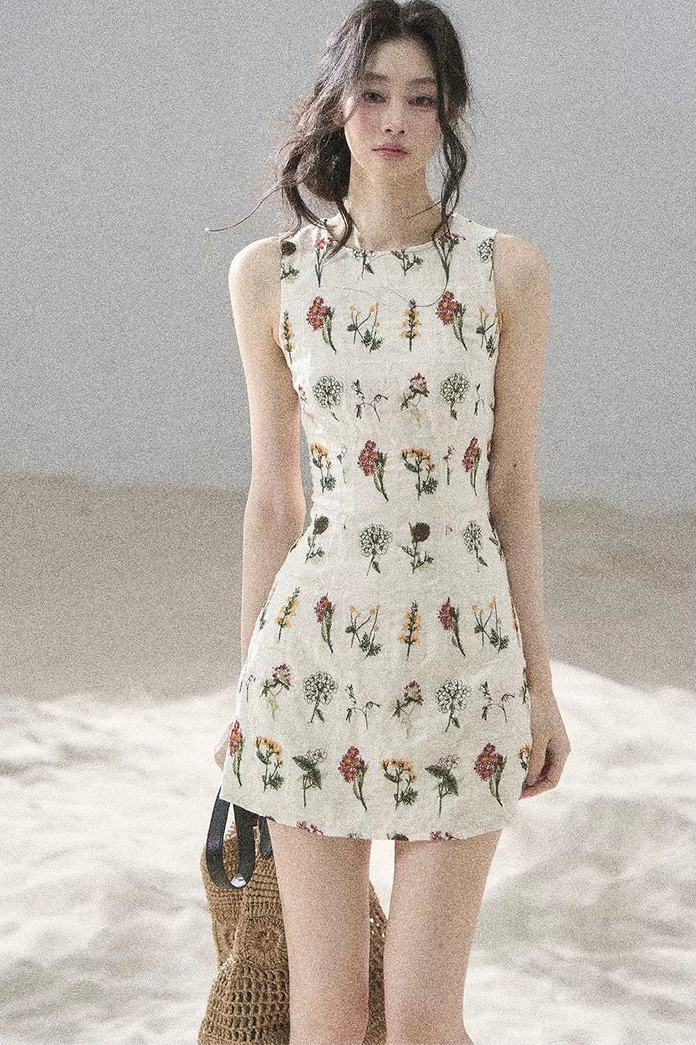 French Floral Waist Dress