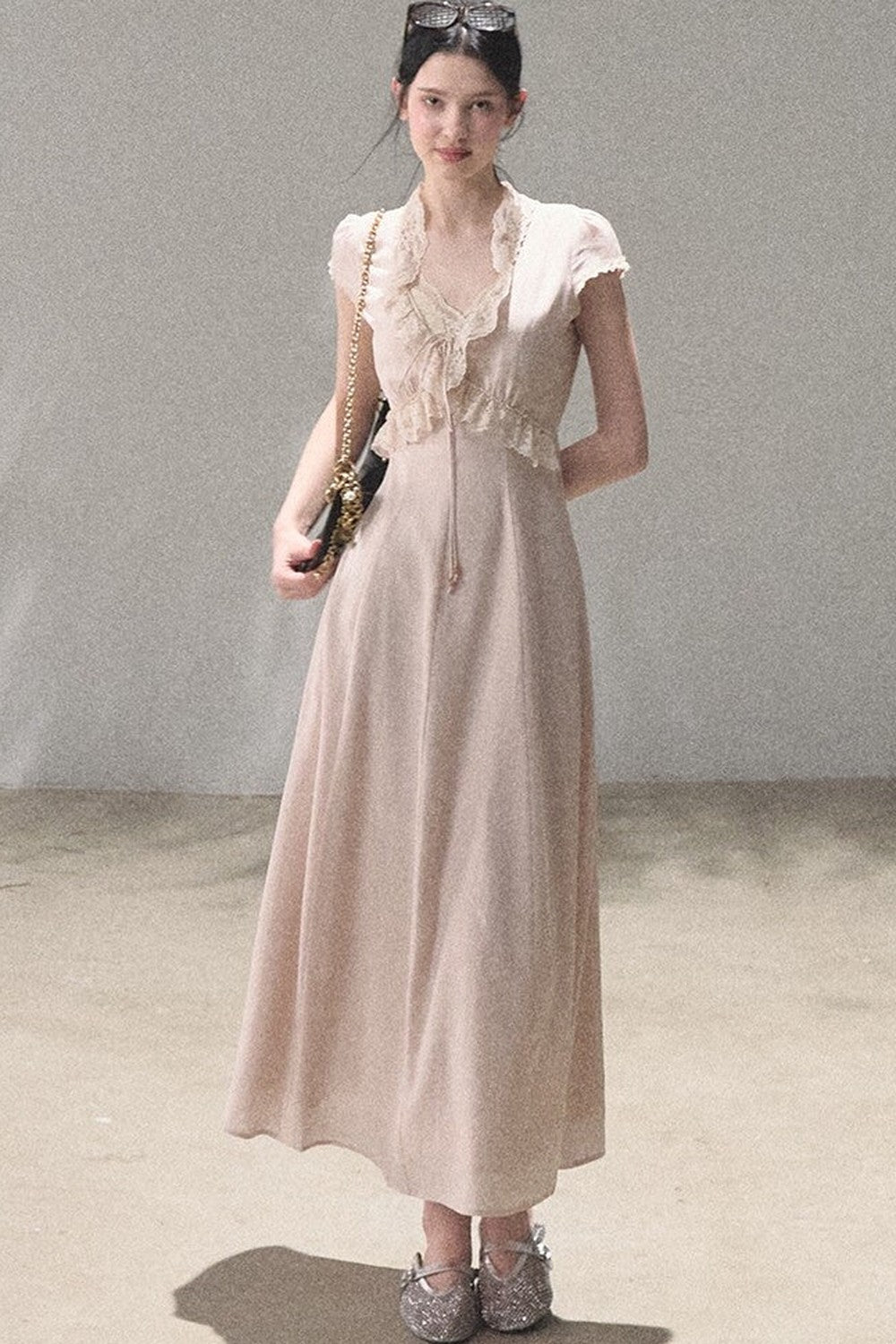 Lyocell Linen Lace Dress Set