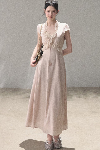 Lyocell Linen Lace Dress Set
