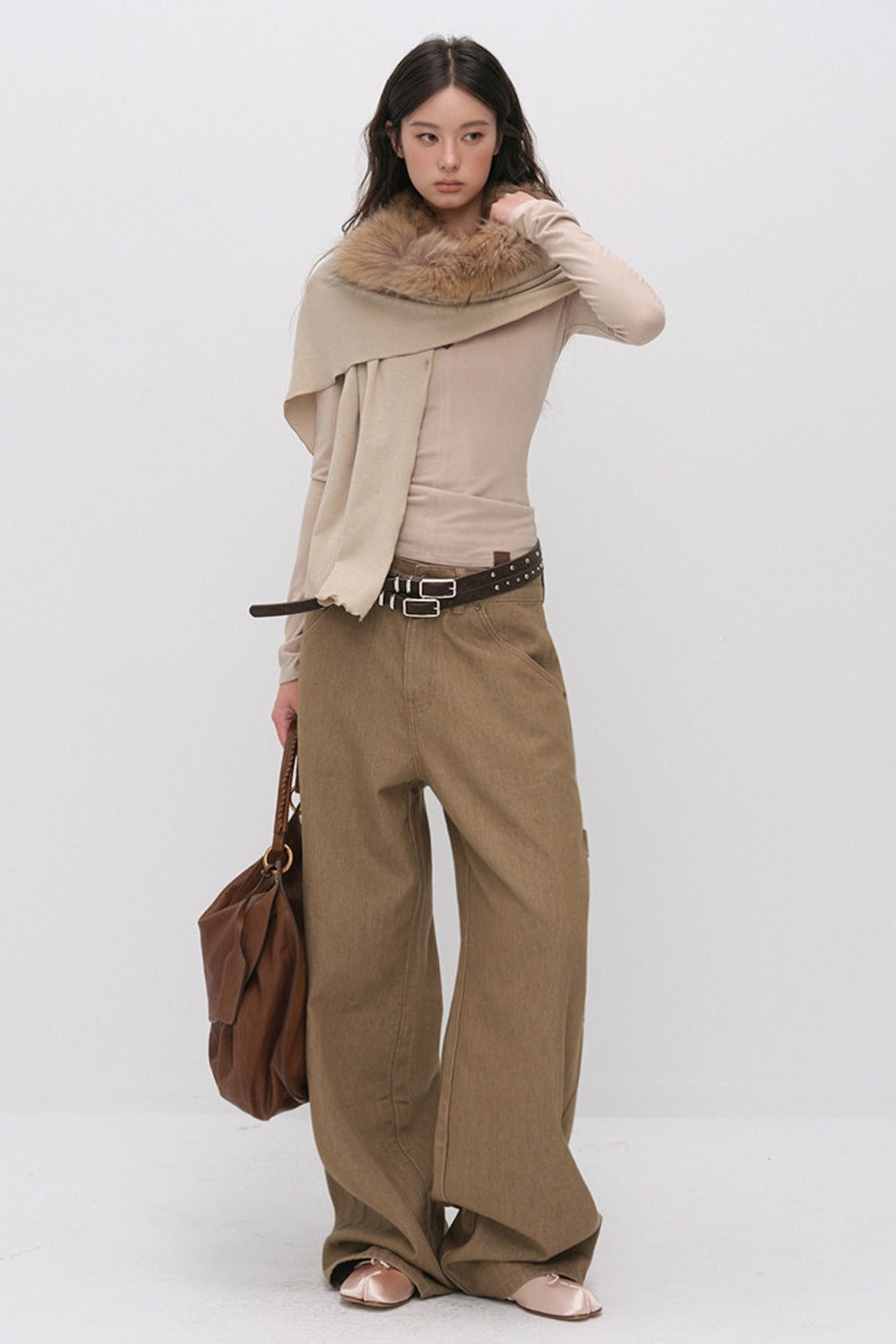 Raccoon Fur Collar Cape