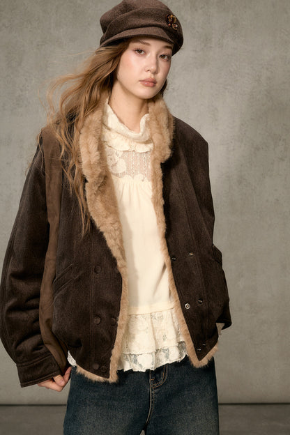 Reversible Faux Suede Plush Jacket