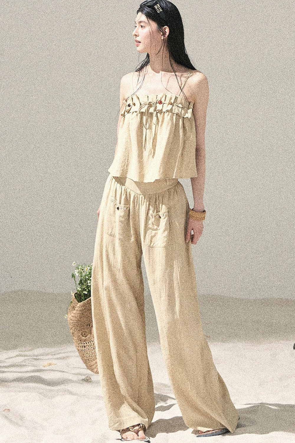 Korean Casual Camisole & Pants Set-Up