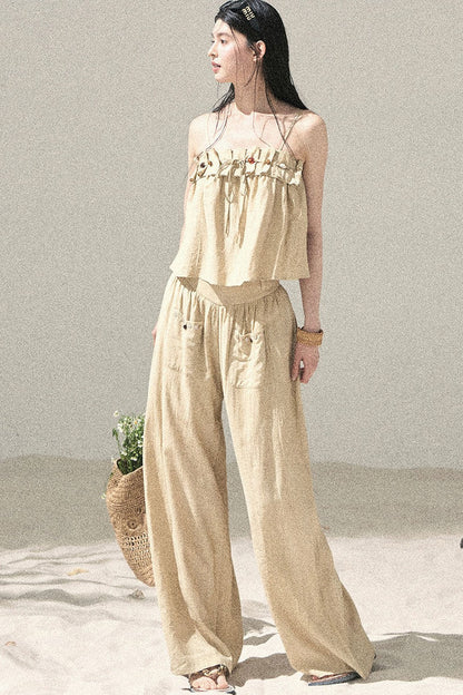 Korean Casual Camisole & Pants Set-Up