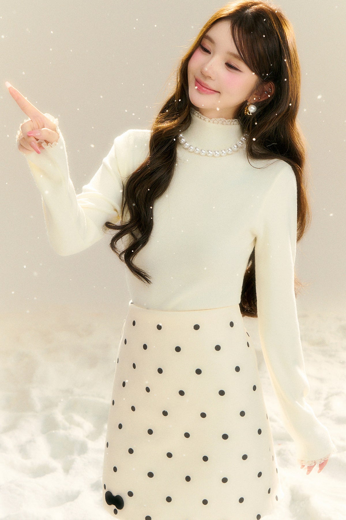 Lace Collar Base Layer Knit Top