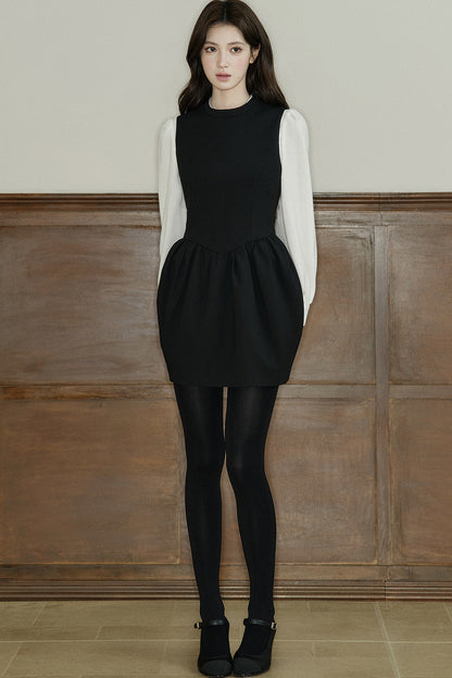 Loose Wool Blend Puff Sleeve Shirt