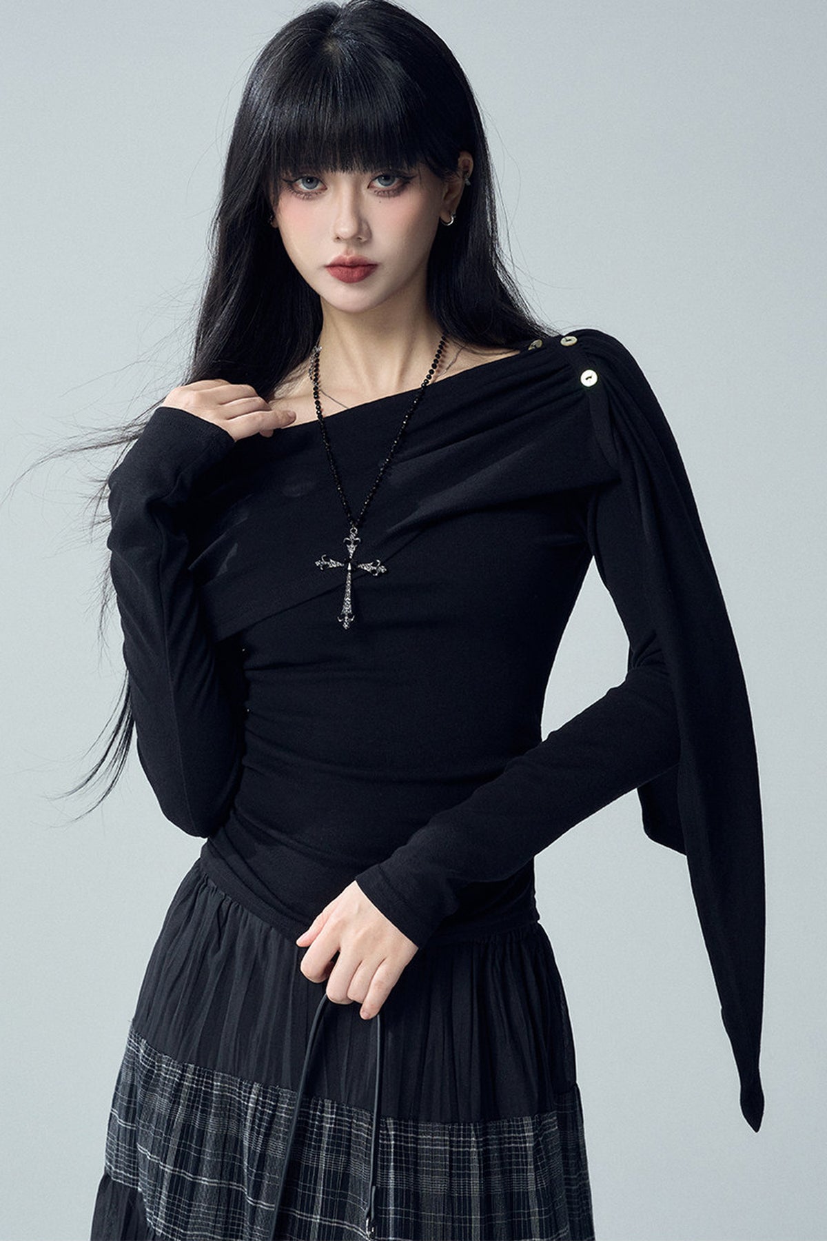 Long Sleeve Cape Shawl Top