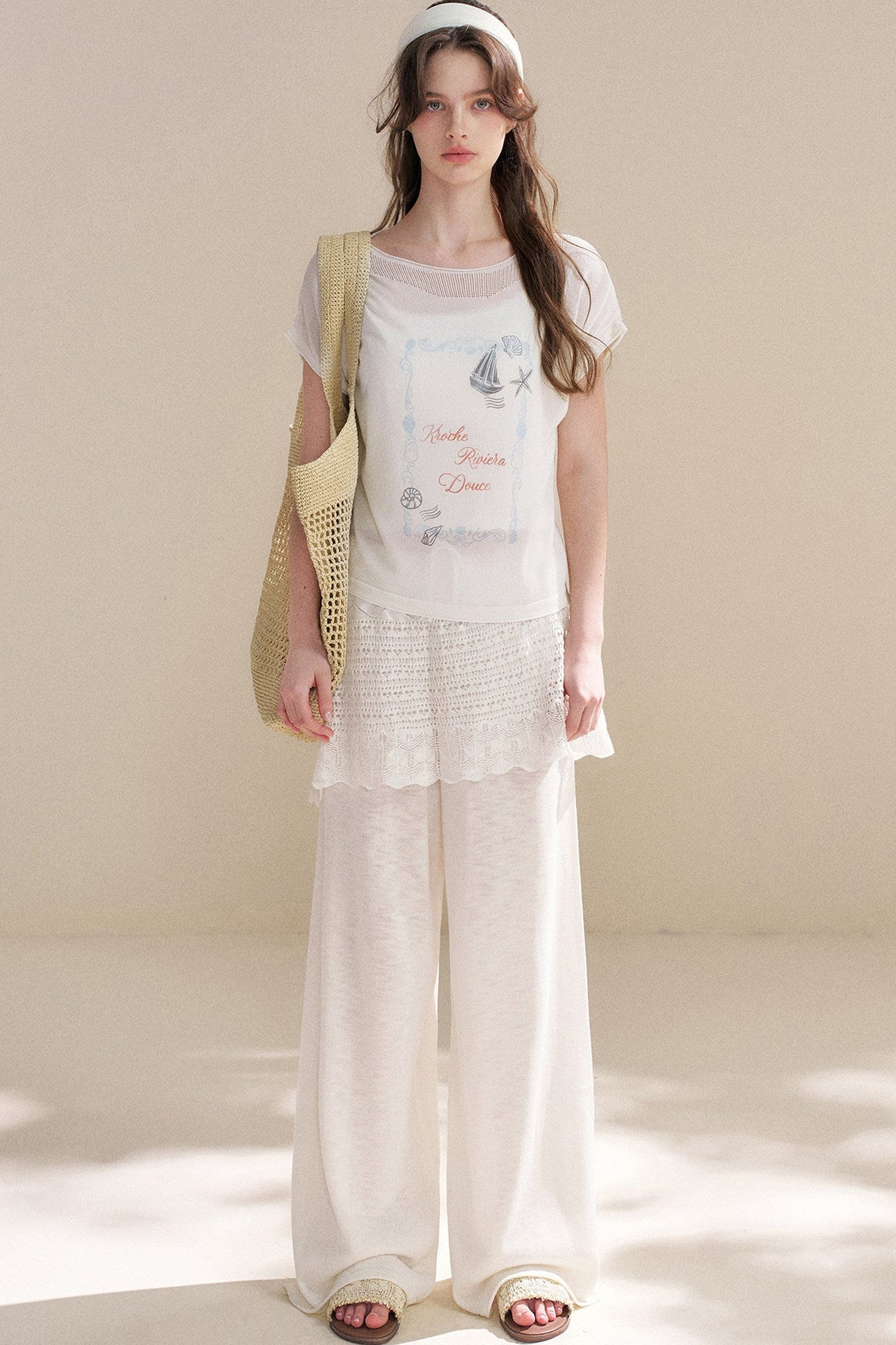 Hand-Painted Nautical Knit Top
