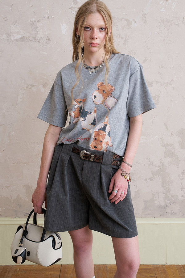 Short Sleeve Top Shorts Trousers Set-Up