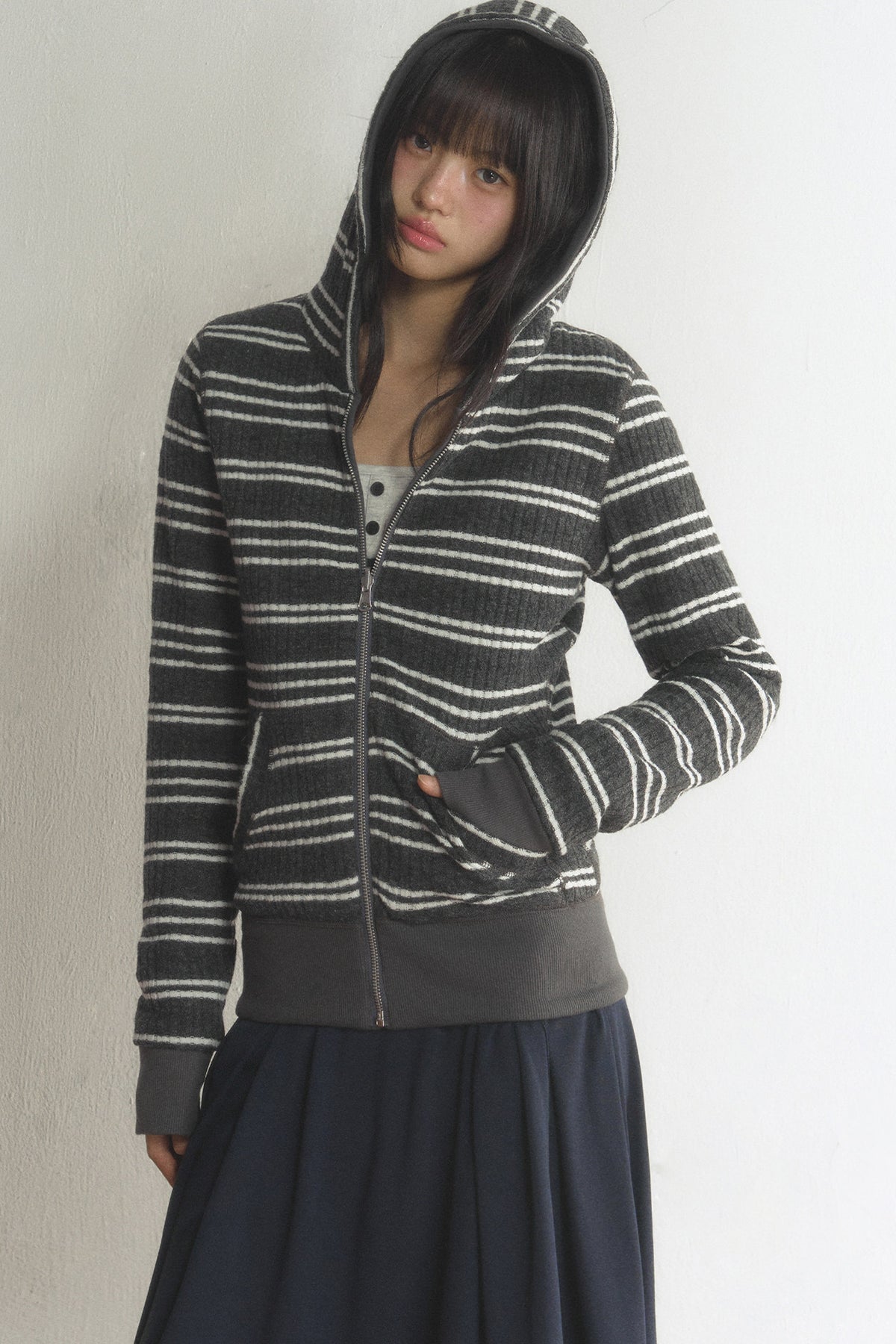 Reversible Striped Hooded Jacket and Pants Set-Up