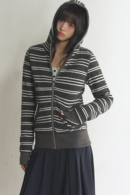 Reversible Striped Hooded Jacket and Pants Set-Up