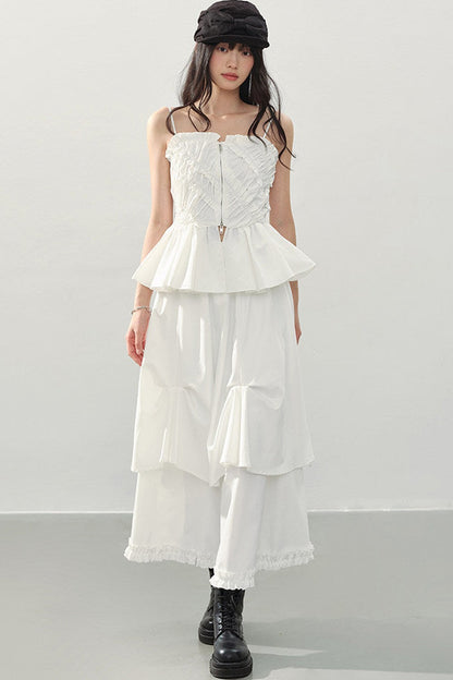 Irregular Pleated A-Line Skirt