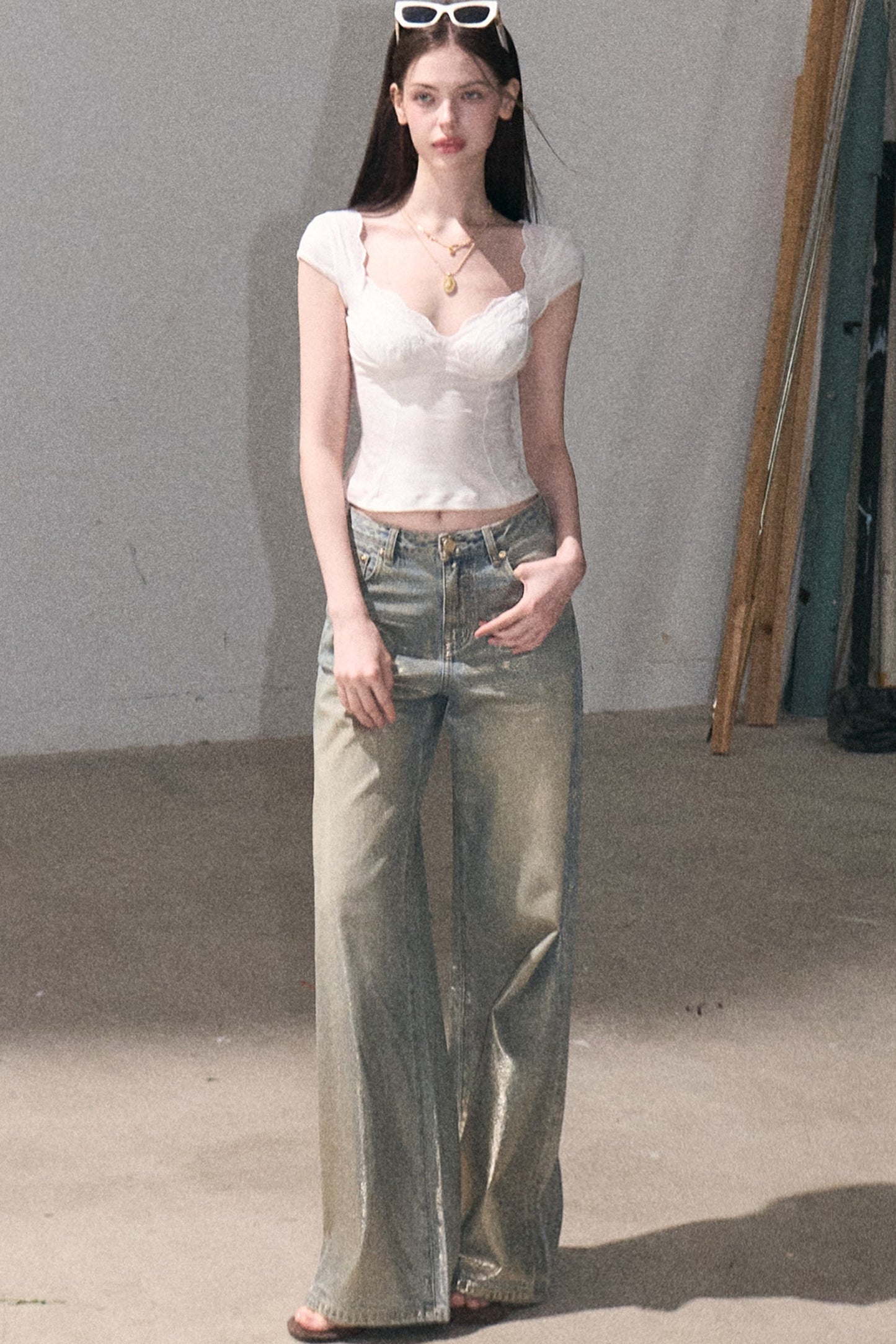Mint Green Lace Slim Top