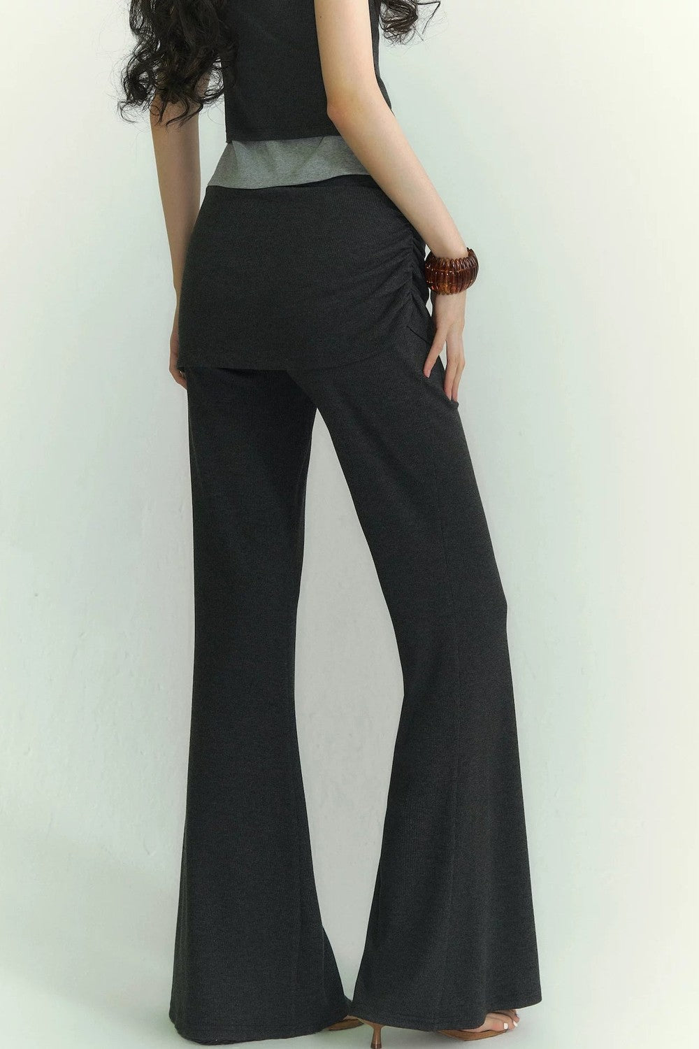 V-Neck Ruched Two-Piece Set-Up