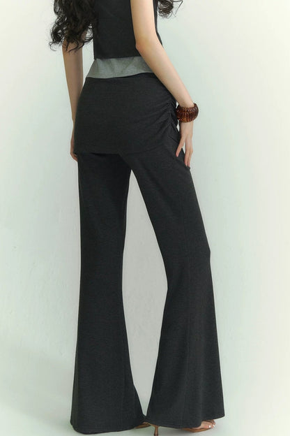 V-Neck Ruched Two-Piece Set-Up
