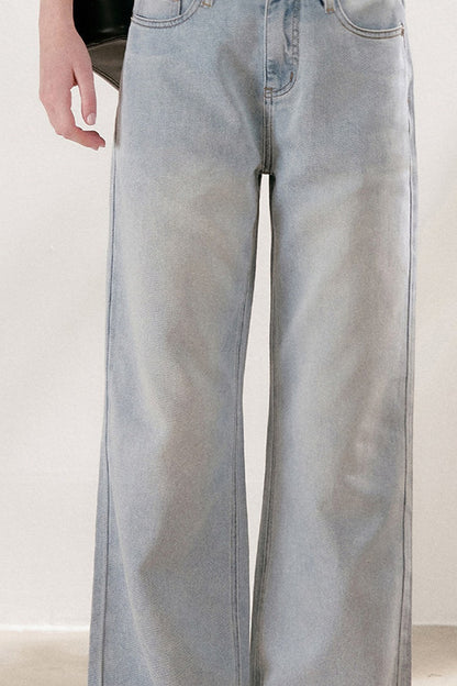 High-Waisted Lyocell Cotton Wide-Leg Jeans